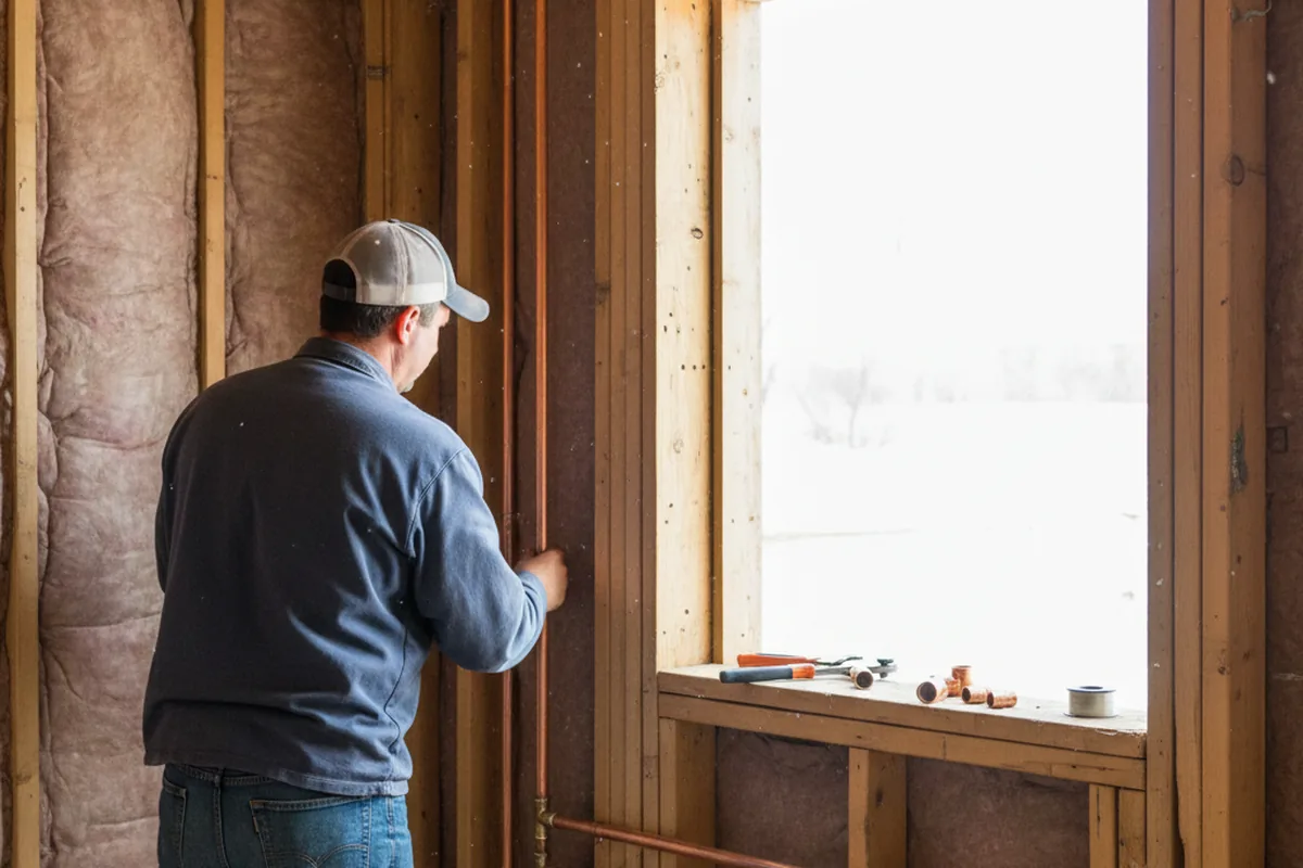 Licensed plumber running new copper supply lines in a Brevard home
