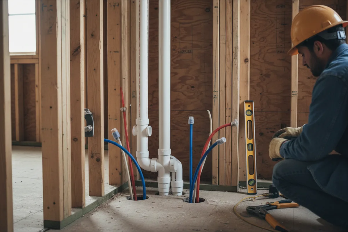 Drain and supply rough-in during Garbage Disposal Repair in Brevard
